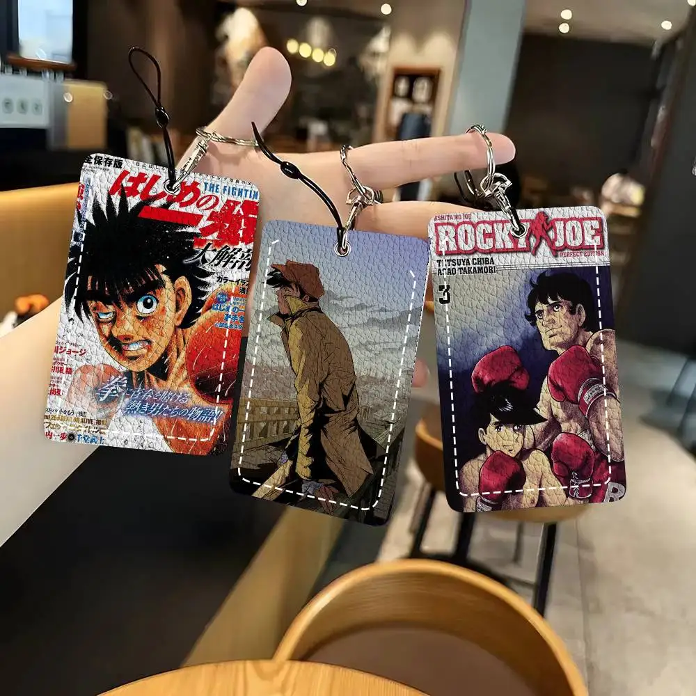 Fighting Comics T-Tomorrow Joe Card Wallet With Keychain PU Leather Printed Pattern Card Holder