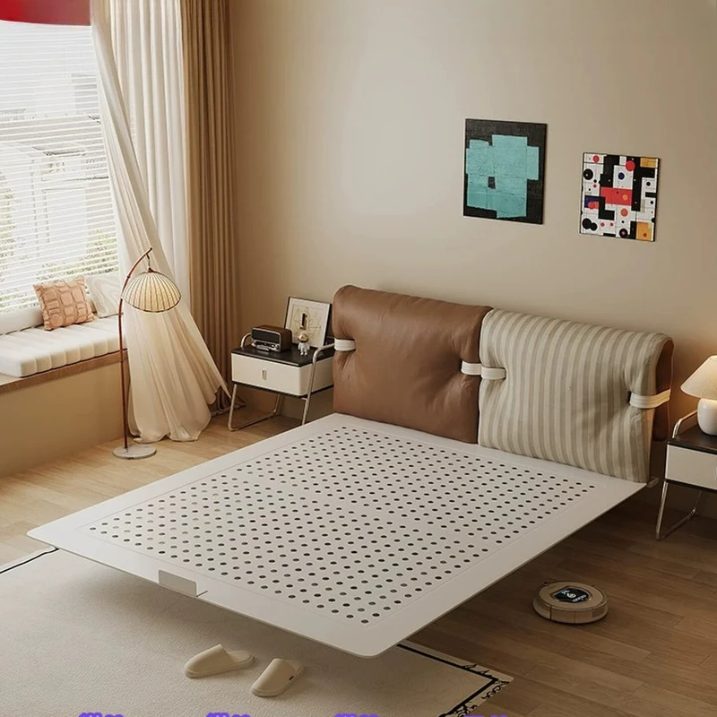 2025 new suspended bed removable and washable leather cloth bedside bag edge master bedroom double bed soft bag bed