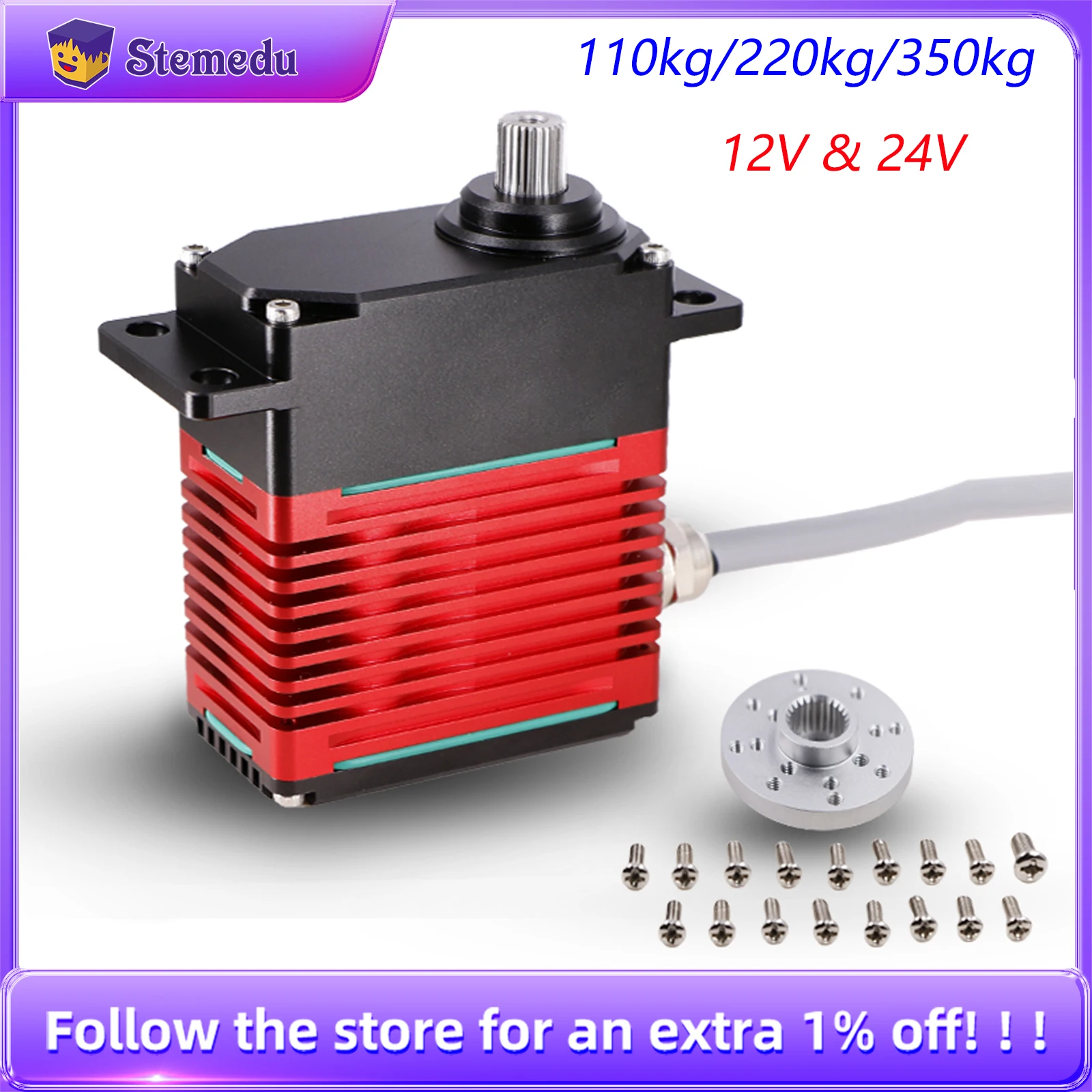 

High Torque Brushless Servo Magnetic Encoder 12V 24V 110kg 220kg 350kg Industrial Grade Heavy Duty for Robotics CNC Automation