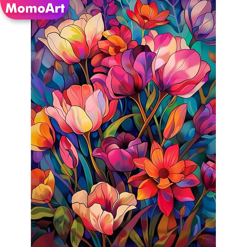 Momoart Flower Cross Stitch Kit Lily Pattern 11CT Unique Hobby Embroidery Supplies DIY Needlework New Arrivals Handmade Gift