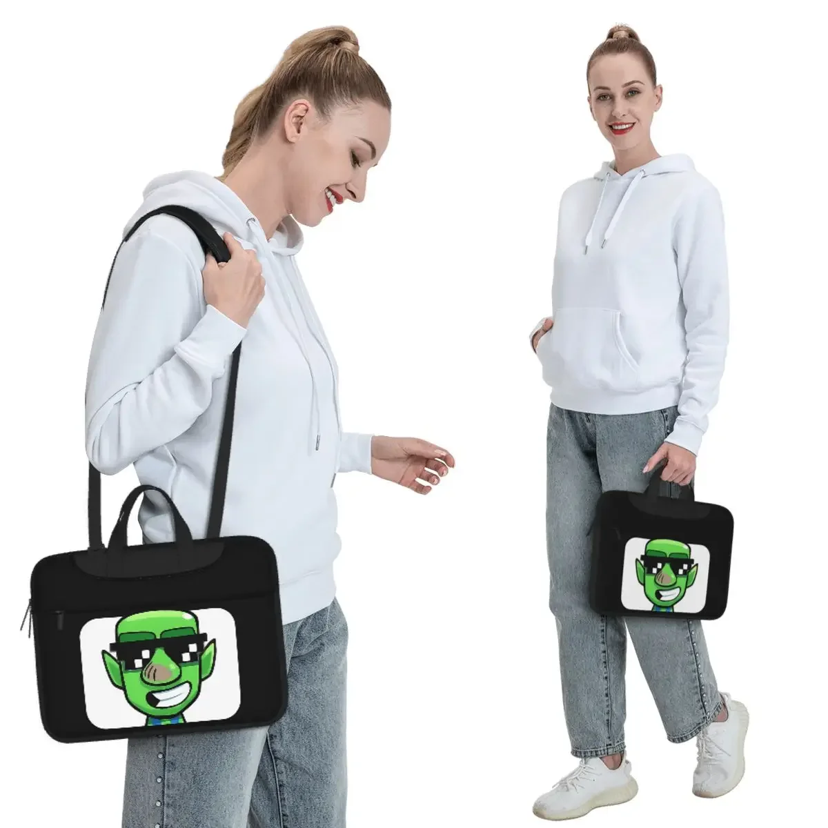 126 Deal With It Goblin Clash Royale Inspired Crossbody Laptop Bag Case Computer Bag Resistant Protective Notebook Pouch Macbook