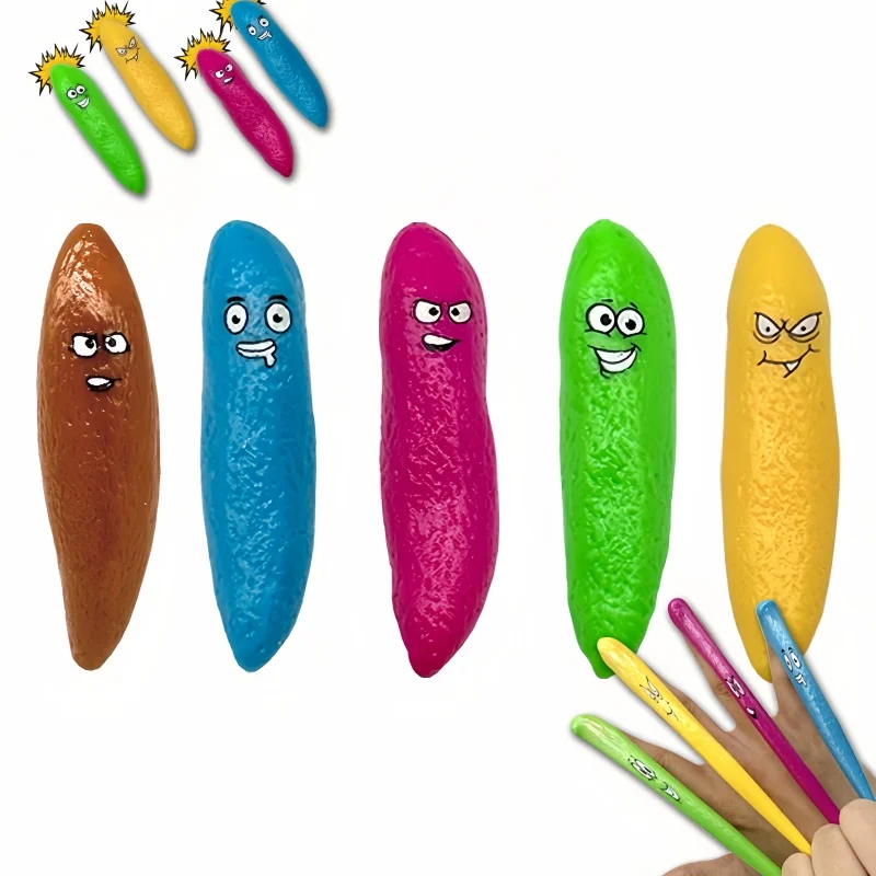 5Pcs and Funny Poop Toy Finger Ejection Poop Suitable for Halloween Carnival Party Trick Gift Children Gift Bag Piñata Filler