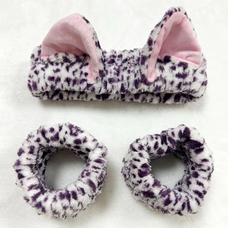 1Pcs Tiger Muster Plüsch Haar Hoop Set Weiche Nette Katze Ohr Kopfschmuck Haar Strap für Täglichen Make-Up Hautpflege haar Zubehör – Detail 9