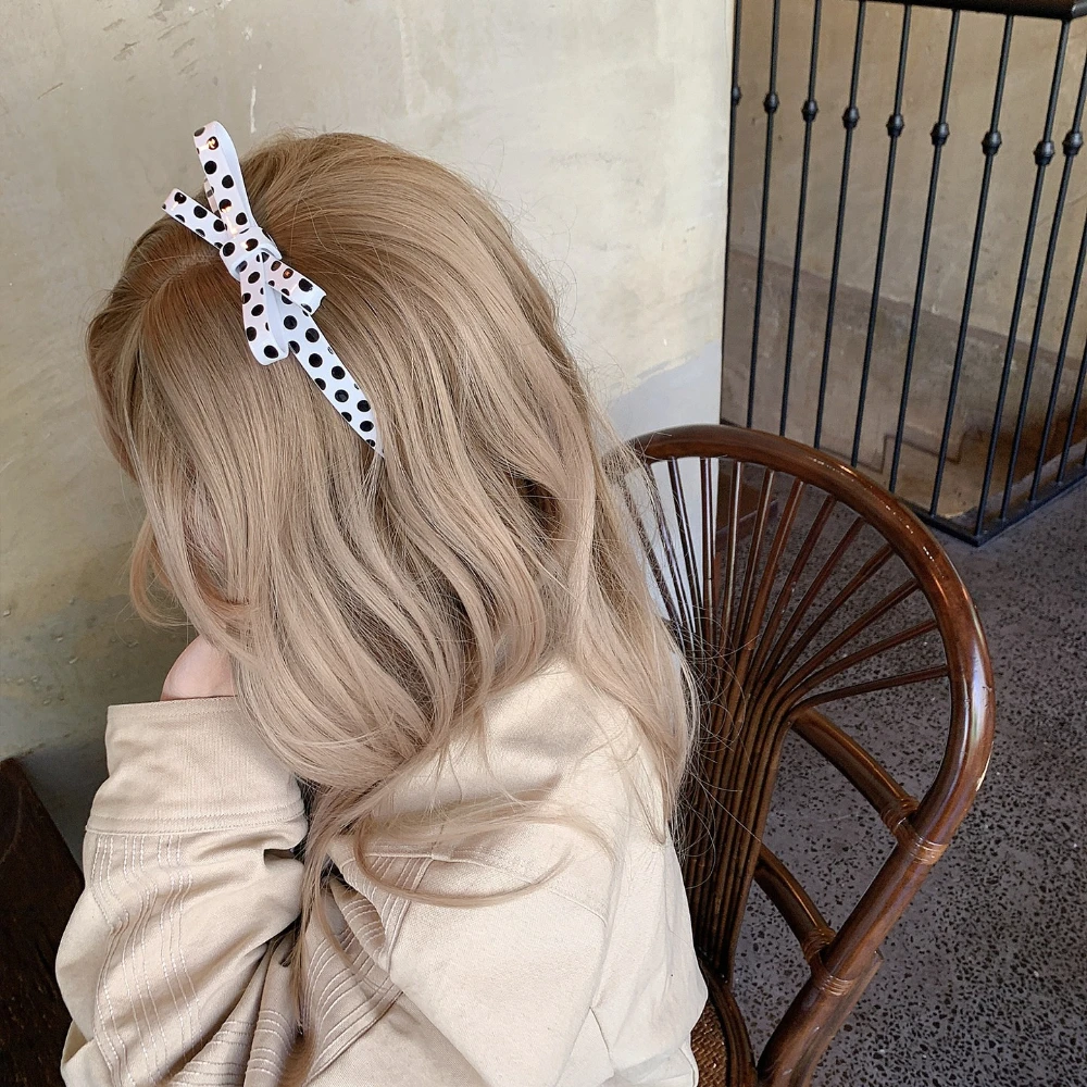 

Summer New Bow Polka Dot Acetate Headband Korean Ins French Sweet Cute Daily Commute Women Hair Accessories