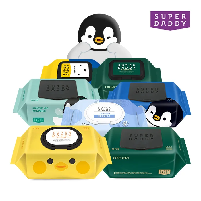 [Mejor colección] Super Daddy Mr. Peng Mint 70 hojas 20 paquetes de toallitas húmedas y otras ofertas destacadas Colección (Custo efectivo/Alta cantidad/Premium)