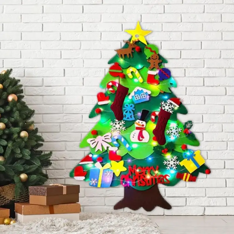 Felt Christmas Tree Toy Christmas Tree Craft Kit Christmas Wall Decorations My First Christmas Tree With A Pair Of Christmas