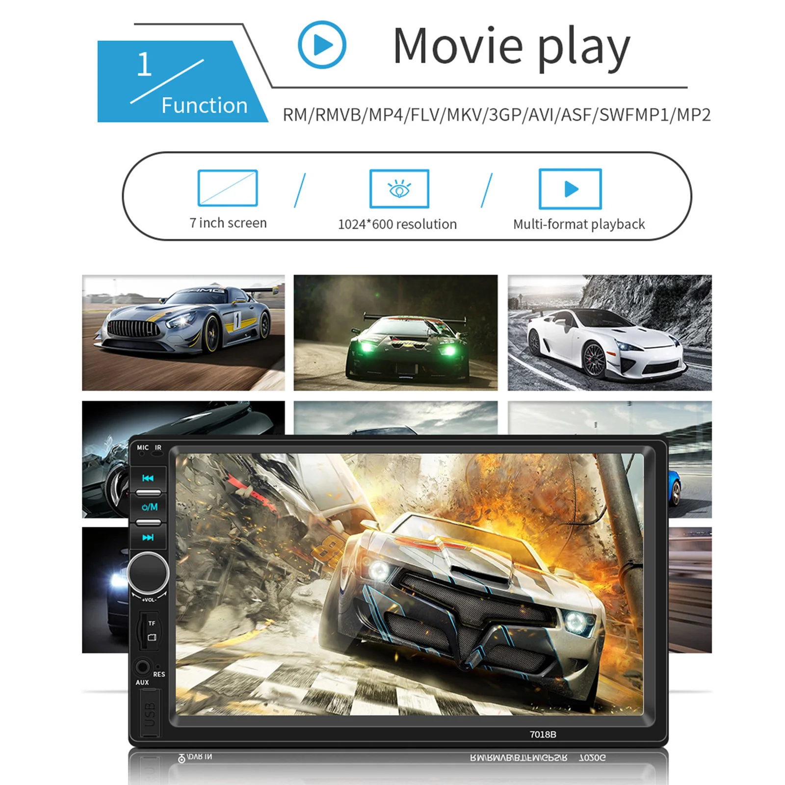 

7 Inch Car MP5 Player Auto Multimedia Player High Definition Large Screen Movie Play FM Receiver Radio Mirrorlink Video Player