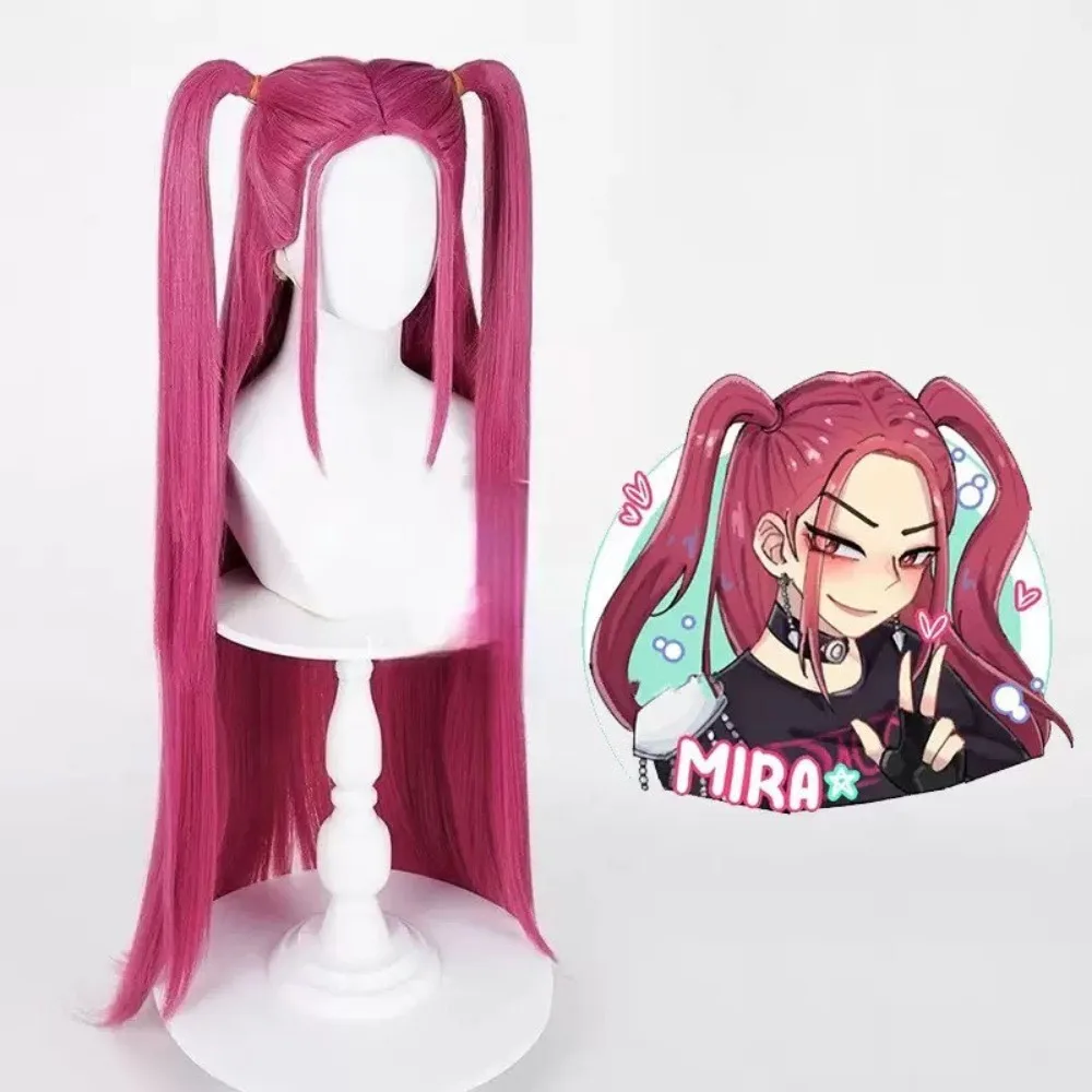 Rumi Paars Cosplay Pruik Voor Kinderen KPOP Demon Hunters Halloween Party Lange Vlecht Haar Anime Film Kostuum Accessoires