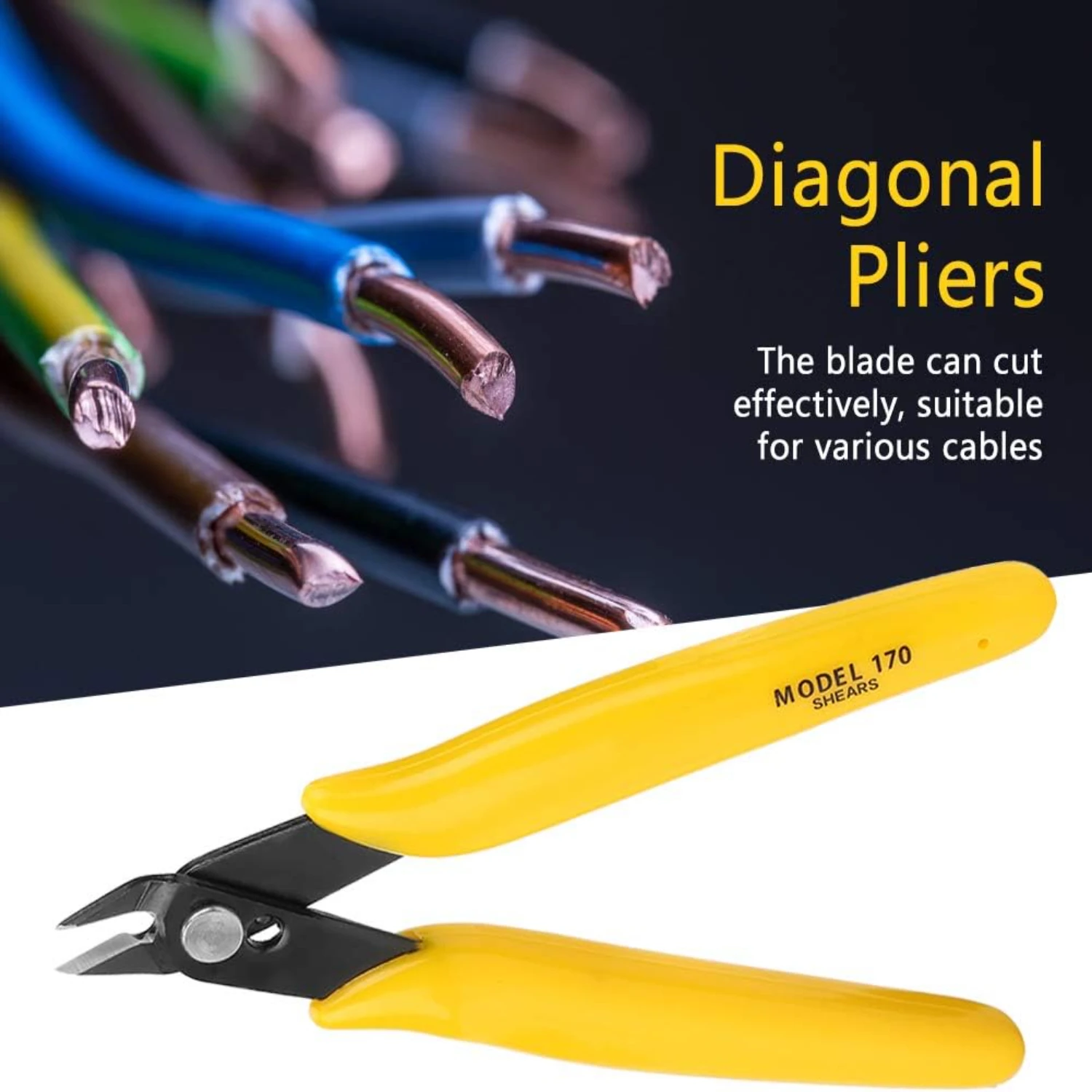 Essential Electronic Wire Repair Tool Kit with 5in Anti-Slip Flush Cutter, Cable Side Cutting Nippers, and Diagonal Pliers - Per