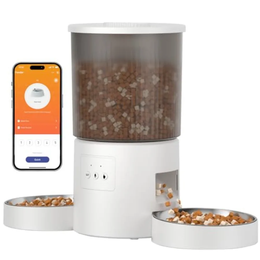 

Automatic Cat Feeder 2.4GHz WiFi Smart Dog Food Dispenser with Fresh Protection 4L Ccity Timer Feeder Personalized 10-Second Re