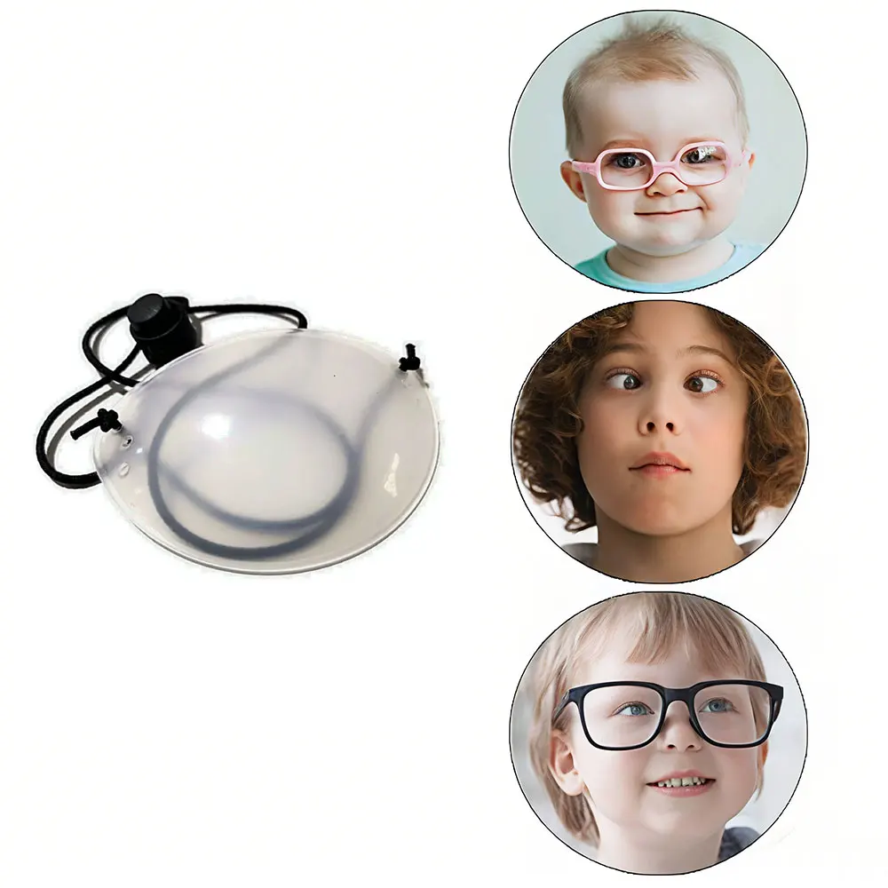 رقعة حملق أحادية العين لحماية العين باللون الأسود الشفاف للأطفال لتصحيح العين والغمامة