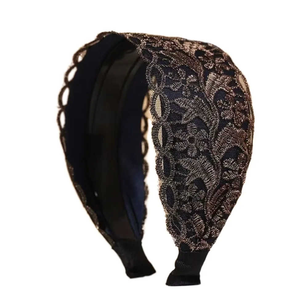 

Sweet Elastic Mesh Flower Headband Non Slip Eliminate Hassle Mother Lace Hairbands Lightweight Hollow Head Wrap Wash Face