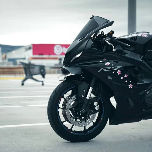 Imagen 2 del producto Para YAMAHA R7 2022-2025 alerón de pico de motocicleta Downforce alerones frontales de plástico ABS desnudos alerón de labio inferior delantero ala fija