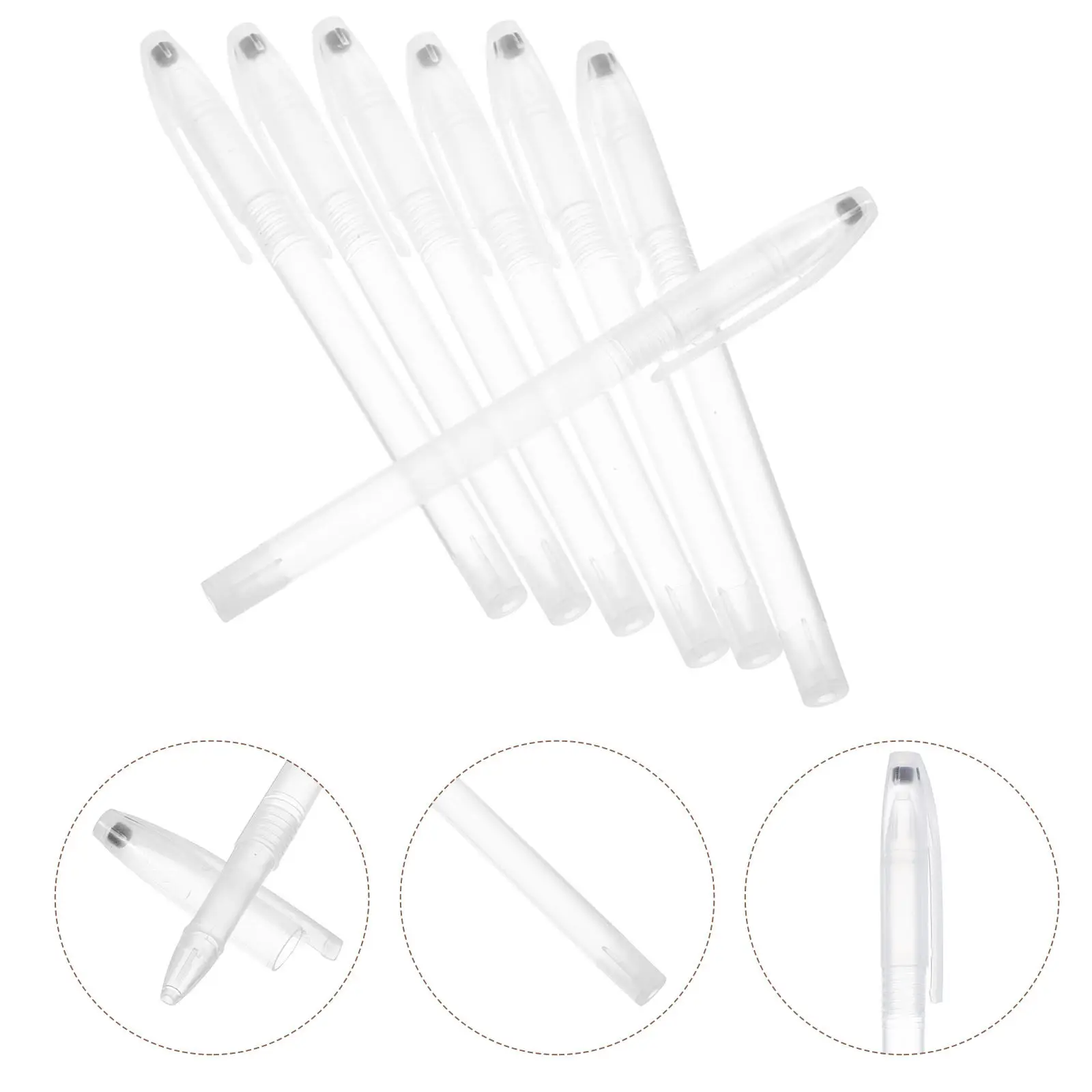 50Pcs Clear Plastic Pen Shell Replacement Empty Gel Ballpoint Pen Tubes for School Office Use Empty Pen-Holders