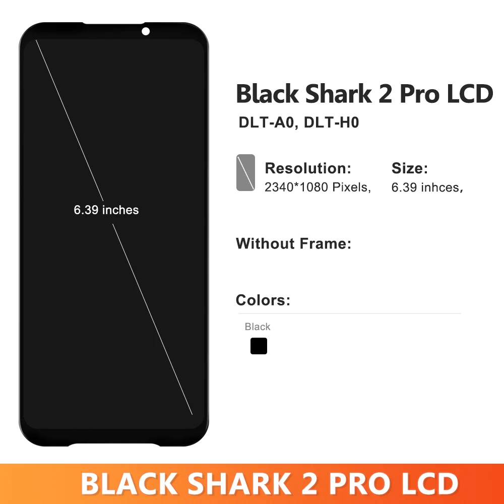 ЖК-дисплей Super AMOLED 6,39 дюйма для Xiaomi Black Shark 2 Pro, сенсорный экран с дигитайзером для Xiaomi BlackShark 2 DLT-A0, экран