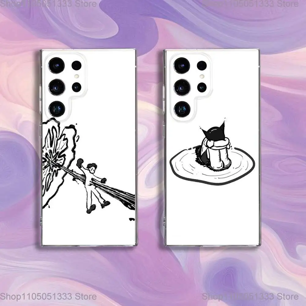 

Cool cute graffiti Phone Case For Samsung S24,30,21,22,23,20 FE,lite,PIus,Ultra,5G,Note,9,10 Transparent Cover