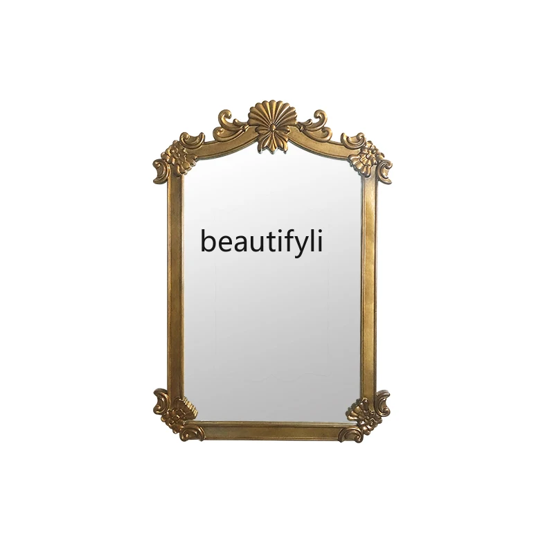 

Nordic Bathroom Mirror Smart LED Lamp Wash Table Mirror Light Luxury Anti-Fog Smart Mirror Carved with Light