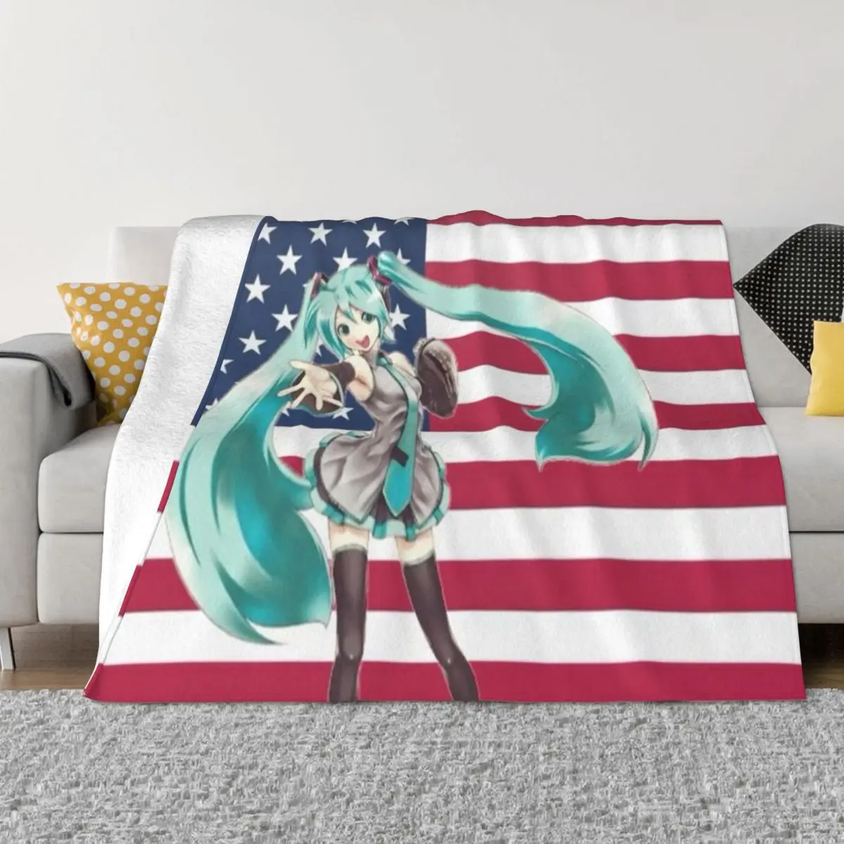 

Hatsune Miku Accessories Blanket Soft Velvet Throw Blankets Relax Quilt