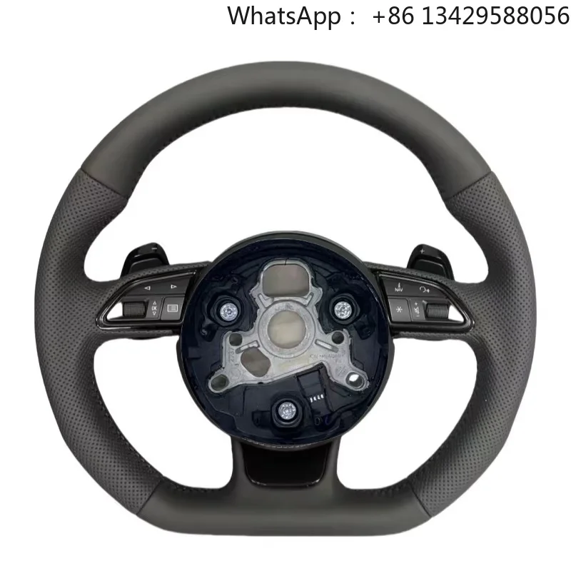 Fully Perforated Steering Wheel Flat Bottom Steering Wheel Campaign Assembly for Audi A3 A4 A5 A6 A7 Q3 Q5 Q7 A8 S6 S7 RS3 RS7