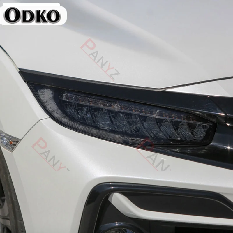 Dla Honda Civic 10th Gen 2016-2021Car folia ochronna na reflektory przednie światła przezroczysta wędzona czarna TPU ochronna