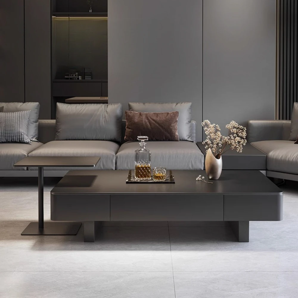 Mesas De Centro Para Sala negras, muebles, mesas De centro modernas De lujo, almacenamiento, mesas De centro De mármol minimalistas nórdicas, rectangulares