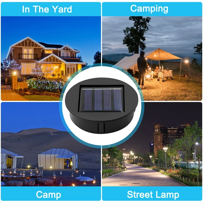 Solar Light Replacement Top Solar Panel Outdoor Hanging Solar Lanterns Parts Waterproof Garden Lighting Accessories