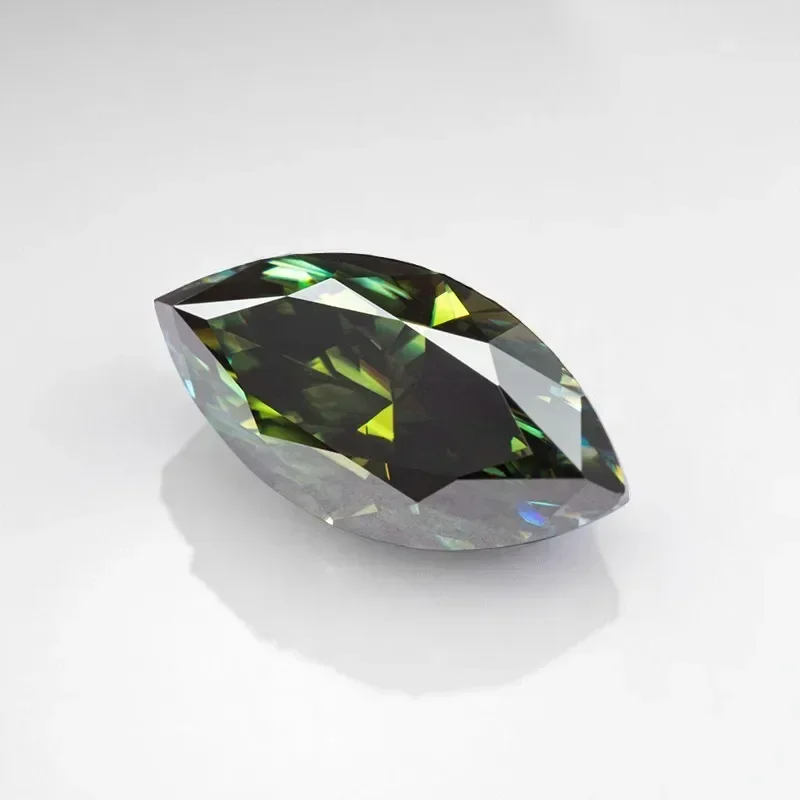 

TOP Moissanite Stone Marquise Cut Natural Yellow Green Color VVS1 with Certificate Gemstone Charms for jewel making