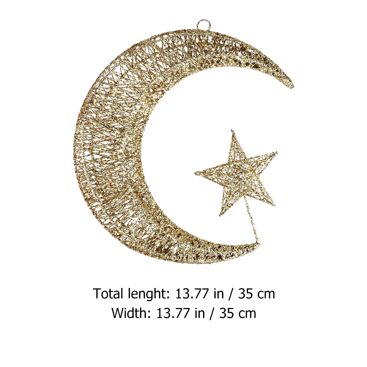 

Christmas Decoration Wrought Iron Star Hanging Decorative Ornaments Moon Wall Pendant Golden Small