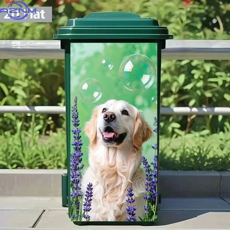 Trash Can Sticker[Title Translated, Do Not Change Golden Retriever Bubble Theme Design Wall Sticker Self-Adhesive Wallpaper Ki