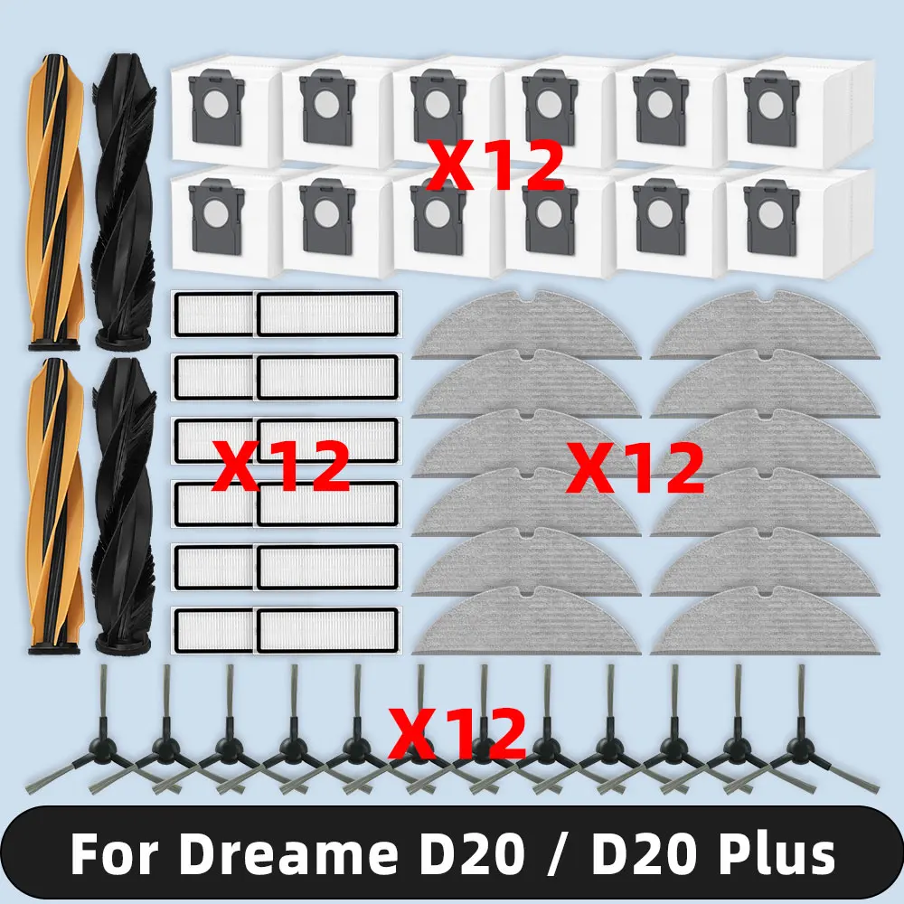 �y�Z�[�����z�ƌ݊������� ( Dreame D20 / D20 Plus / RLD35GA / RLD35GD ) �X�y�A�p�[�c �A�N�Z�T���[ ���C���T�C�h�u���V HEPA �t�B���^�[ ���b�v�N���X �_�X�g�o�b�O