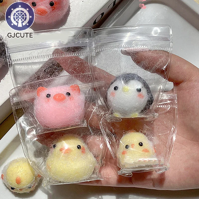 Miniature Chick Pig Animal Relief Squeeze Toy Sticky Squishy Mini Penguin Duck Stress Relief Squishy New Fidget Toy