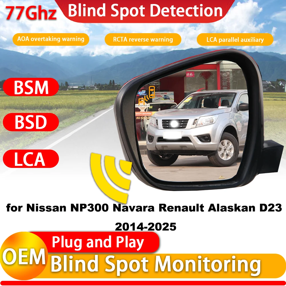 for Nissan NP300 Navara Renault Alaskan D23 2014-2025 Blind Spot Warning Intervention Detection BSW BSD BSI System 77Ghz Radar