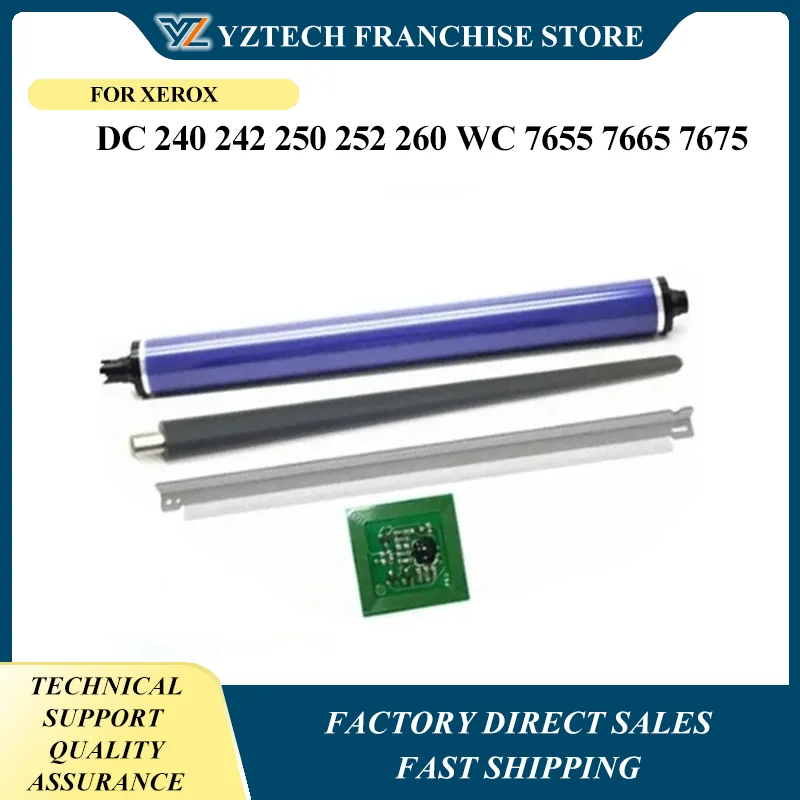 

DC250 013R00603 Color Drum Chip+Cleaning Blade+OPC Drum+PCR Charge Roller for Xerox DC 240 242 250 252 260 WC 7655 7665 7675