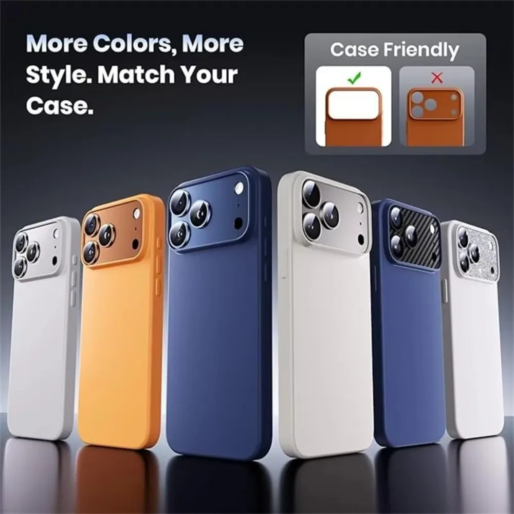 

Metal Tempered Glass Lens Protector Orange Full Cover Back Camera Protective Film Anti Scratch HD for iPhone 17Pro/17 Pro Max