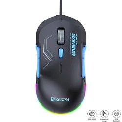 RGB Backlit Ergonomic Wired Gaming Mouse 12800 DPI 10 Programmable Buttons Ambidextrous Game Wired Mouse for Deaktop/Laptop