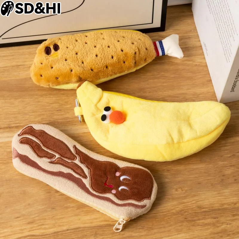 

Creatives Novelty Funny Face Simulation Food Fruit Character Soft Stuffed Clothes Pencil Box