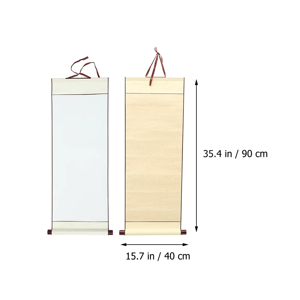 

2Pcs Calligraphy Xuan Paper Scroll Premium Thick Blank Art Wall Scroll for Chinese Painting and Writing Multi-Function Drawing