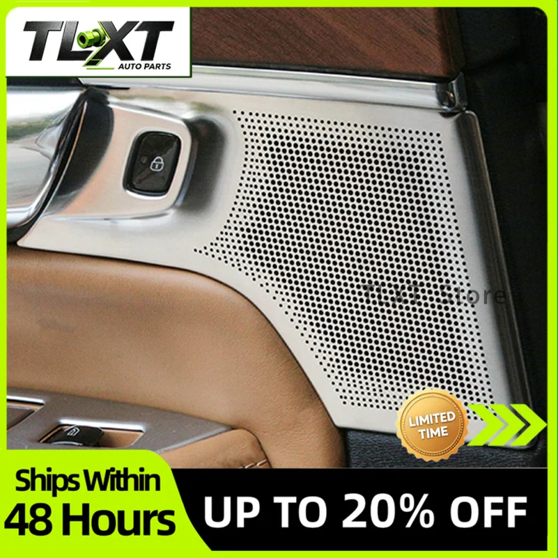 TLXT For Volvo XC90 2015-2020 Door Audio Speaker High And Low Sound Cover Trim Decoration Auto Parts Accessories