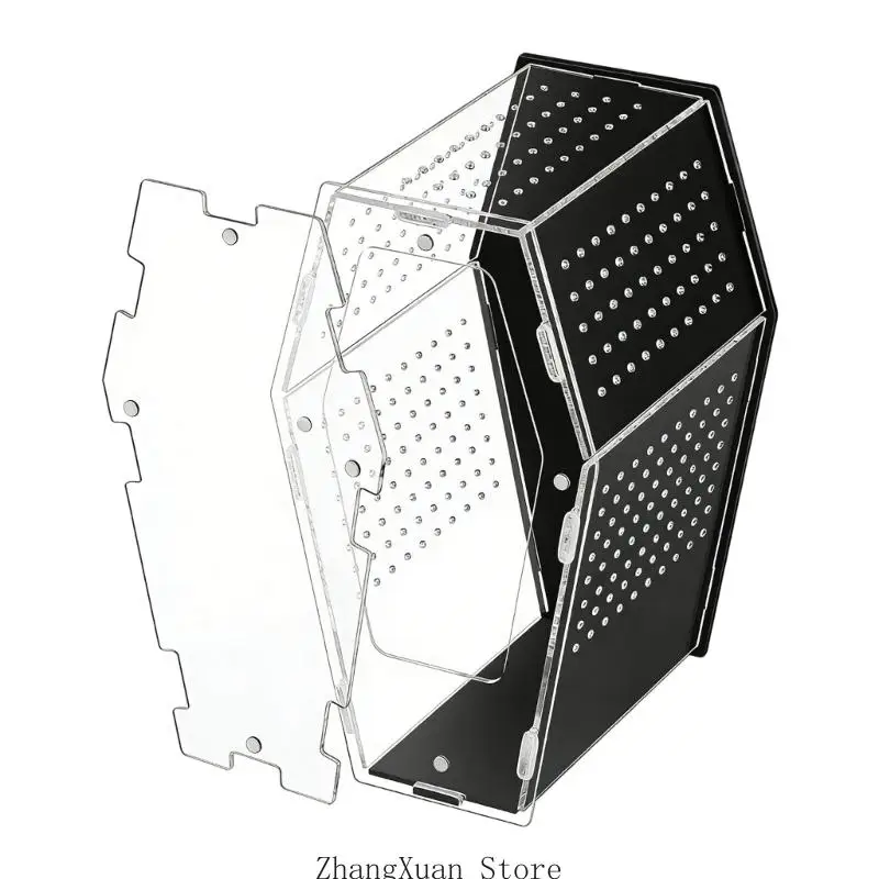 Transparenz Acryl Reptilien Terrarium Home Geräumiger Wohnbereich für Schlange 3XUF – Detail 8