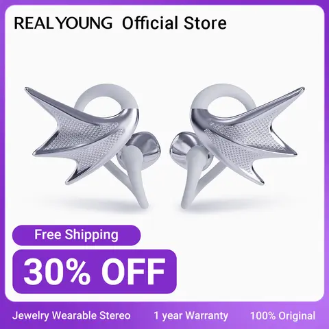 REAL YOUNG H700 JWS Bezprzewodowe Słuchawki Douszne Hi-Res Dźwięk QCC3091 aptX Adaptive Bass Boost 40H Czas Odtwarzania Aplikacja AI