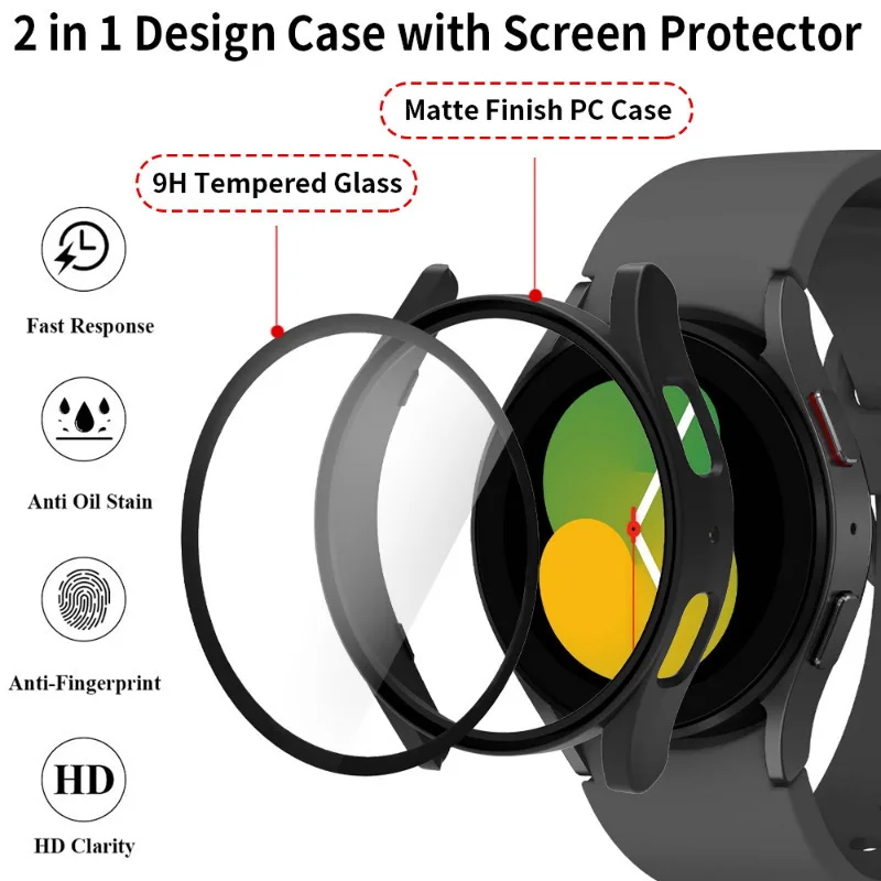 Case + Strap For Samsung Galaxy Watch 7 6 5 4 40 44MM Magnetic Silicone Band Soft Sports Watchband Breathable Men Women Bracelet