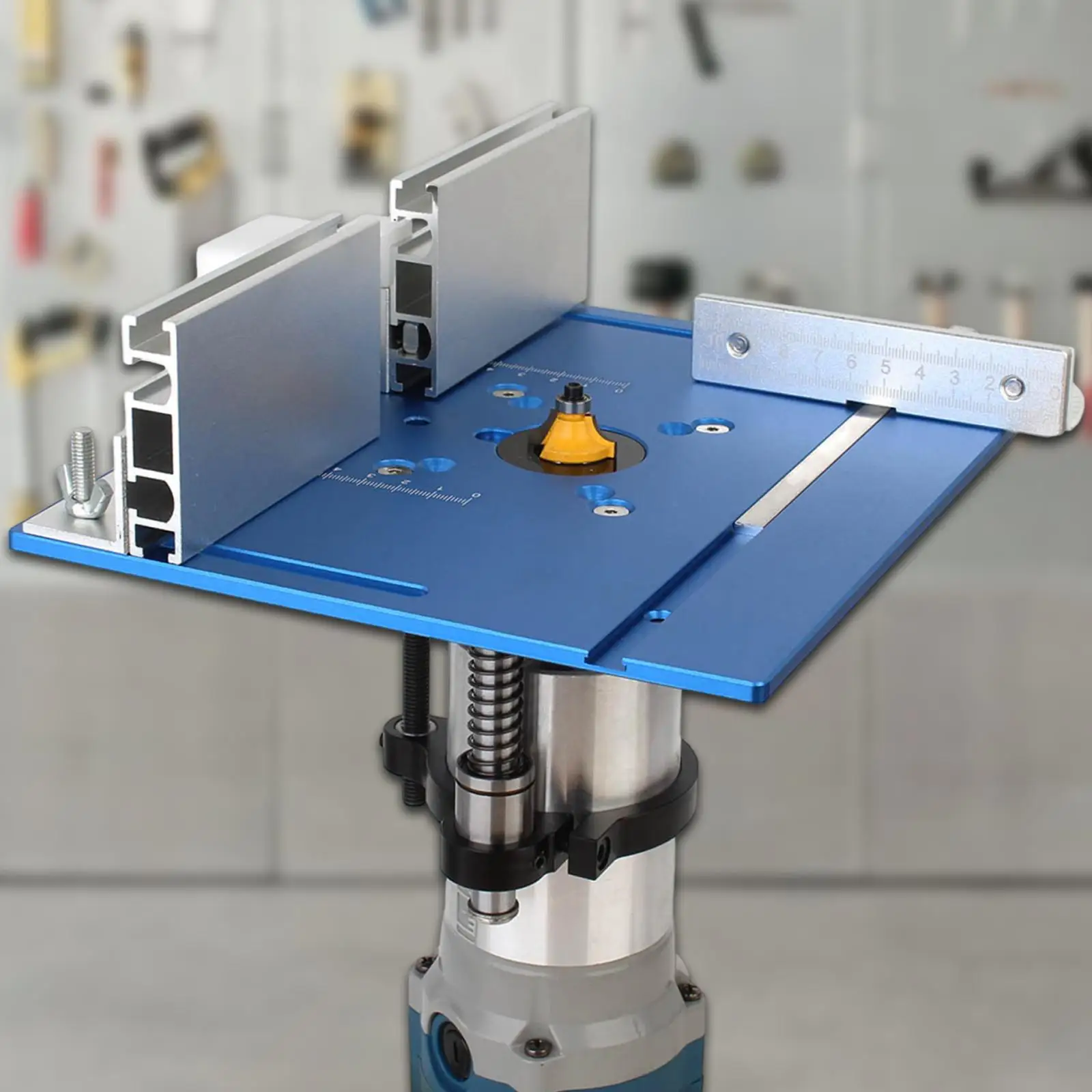 

Router Lift System with Top Plate Simple Assembly with Miter Gauge Aluminum