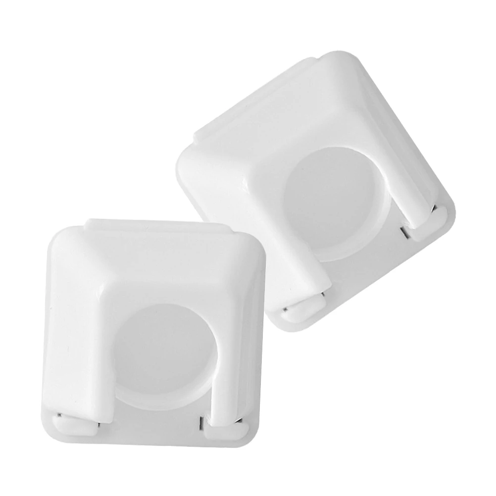 

2pcs Curtain Rod Brackets White Plastic Holder Pole Rest Support Window Hardware Towel Hooks Sturdy Process Easy Installation