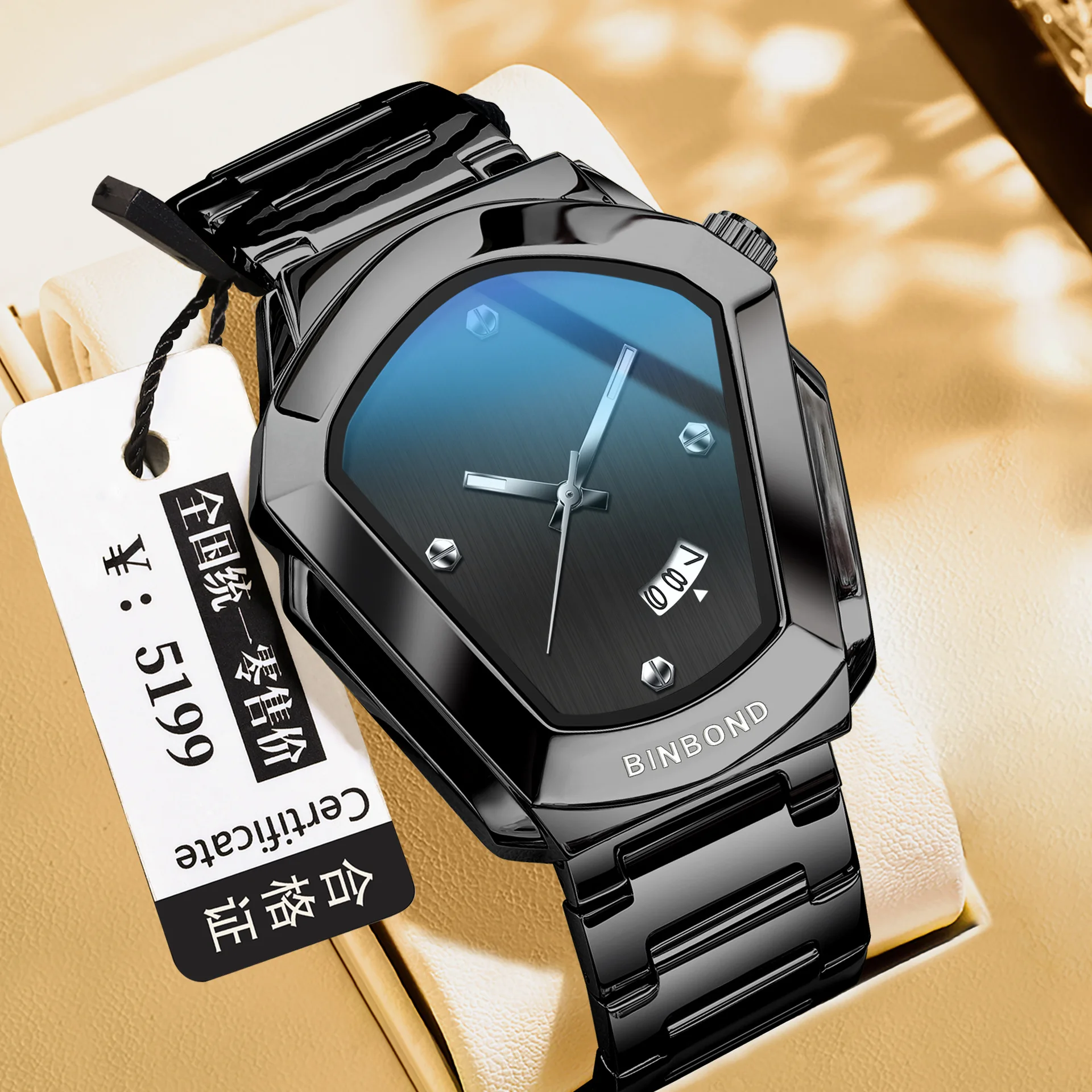 メンズ腕時計ビジネスハイエンド八角形ネジ付き防水男性ファッション時計クォーツ時計ギフト