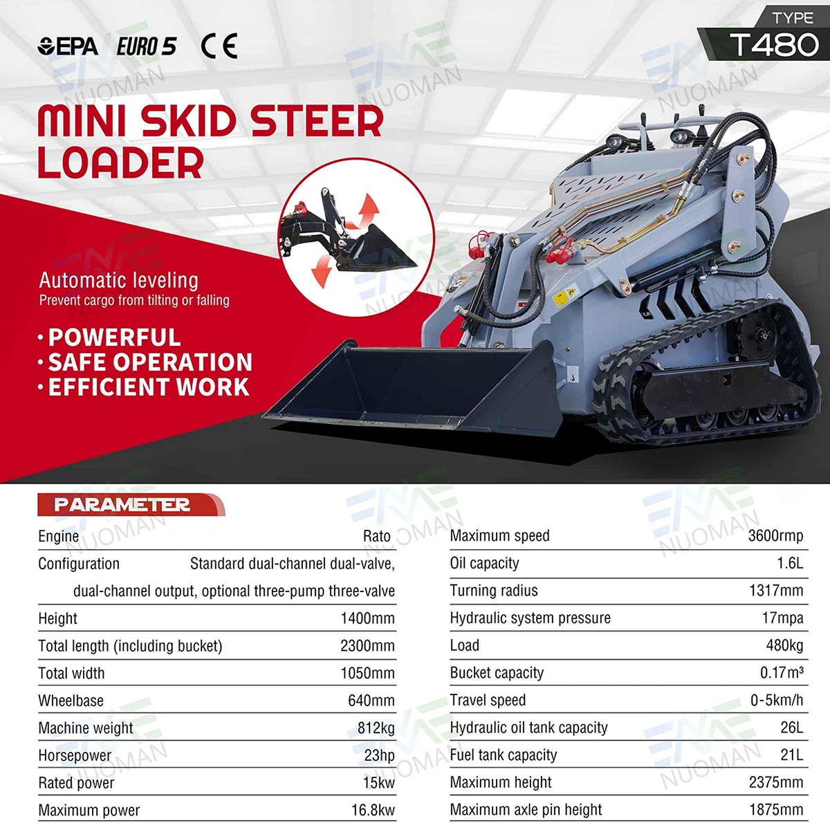 تخصيص انزلاق التوجيه محمل مزرعة صغيرة حديقة راتو محرك الحمولة 480 كجم أقصى سرعة 3600rmp محمل المسار حفارة #6