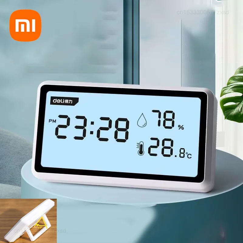 Xiaomi Deli Electronic Thermometer Hygrometer Weather Station High Precision with Home LCD Digital Sensor Gauge Weather Station