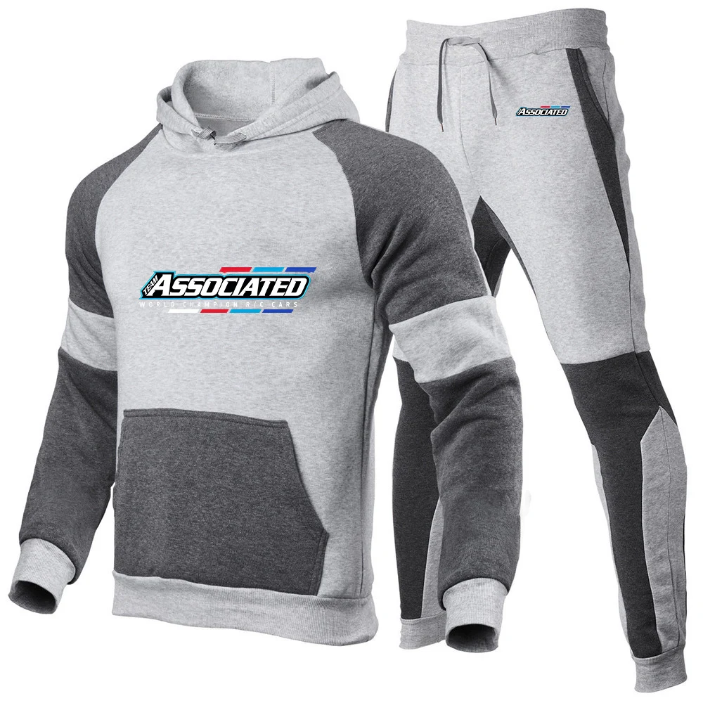 Rc Team Associated Letter Print Sweatshirt Suit Men's Hoodie Pants Set Spring Autumn Casual Sports Pullover Trousers Sets view 3
