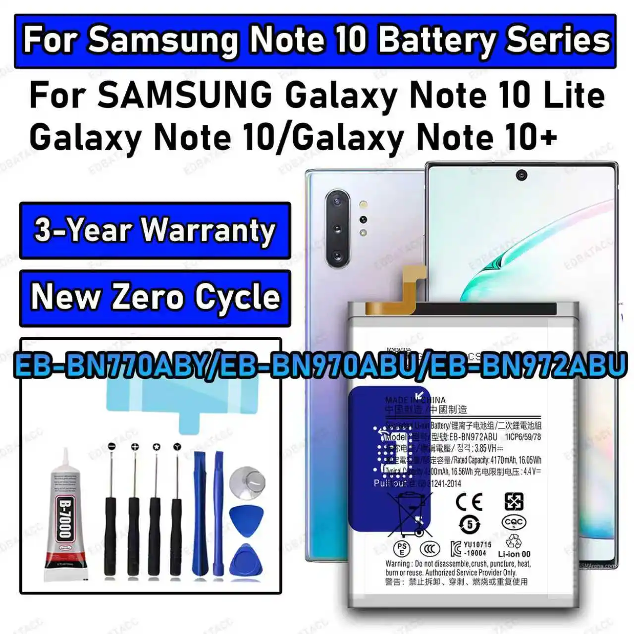 

100% New Zero Cycle EB-BN770ABY EB-BN970ABU EB-BN972ABU Battery For SAMSUNG Galaxy Note 10 Plus / note 10 Lite Bateria+Free Tool