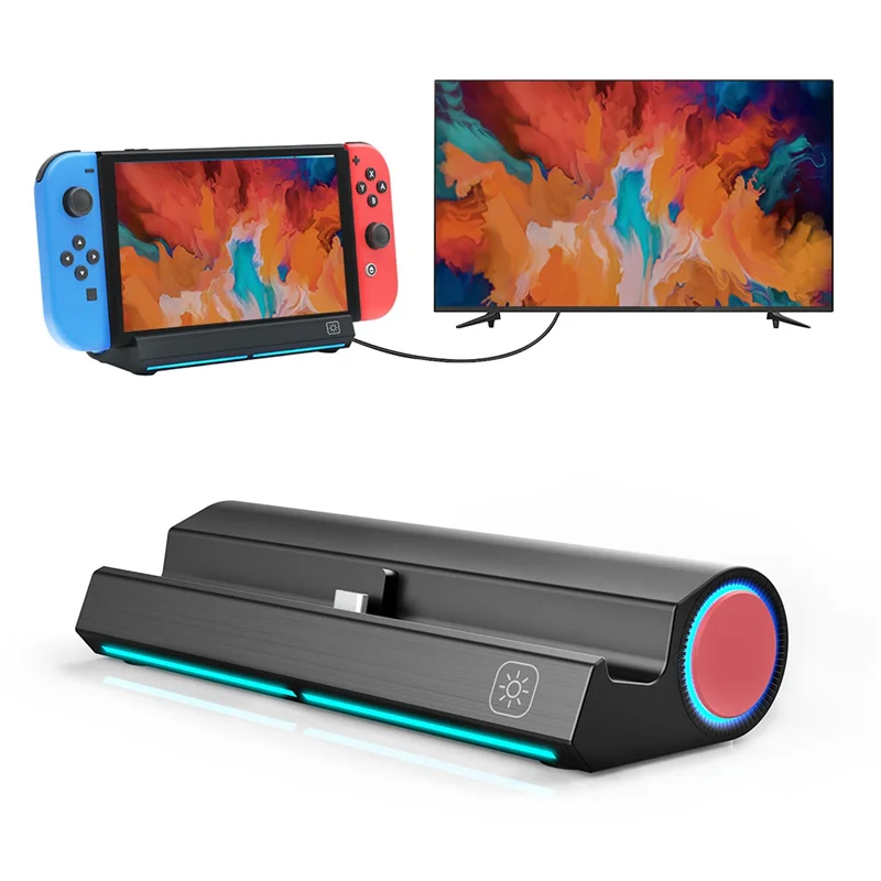 

Док-станция Y22A-TV для Nintendo Switch OLED, портативная док-станция для телевизора с портом LAN/адаптером/4K/портом Type-C/USB, простота в использовании