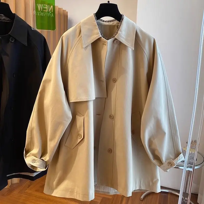 Neuer High-End-Trenchcoat für Arbeits kleidung im britischen Stil für Frauen, lose koreanische Version, mittel bis lang, schlank und vielseitig